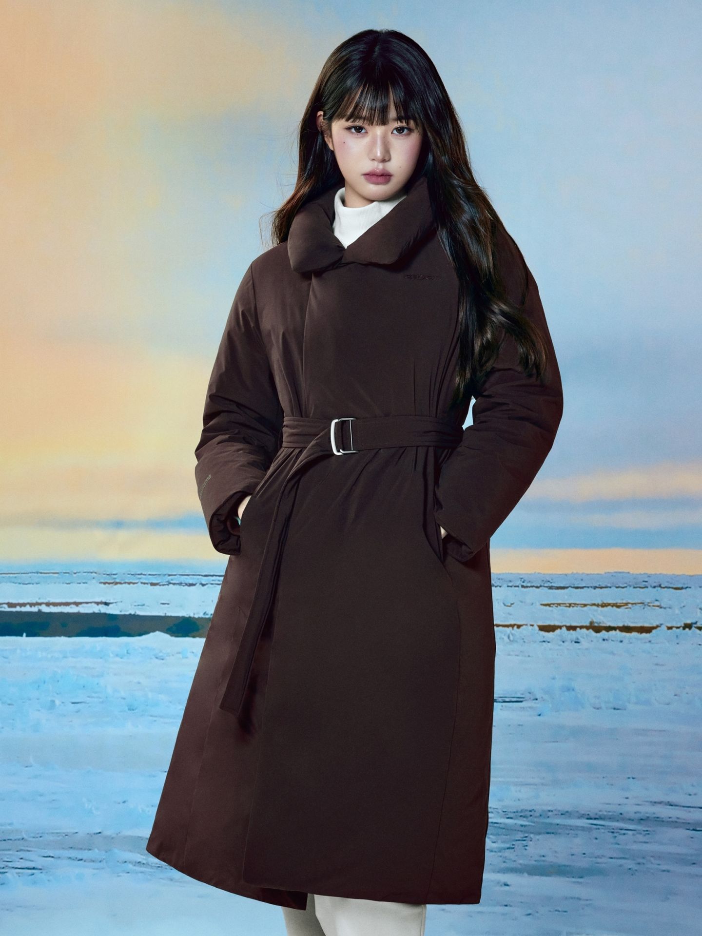 La Belle (라벨르) 여성 W/S 캐시미어 롱 코트 다운 자켓